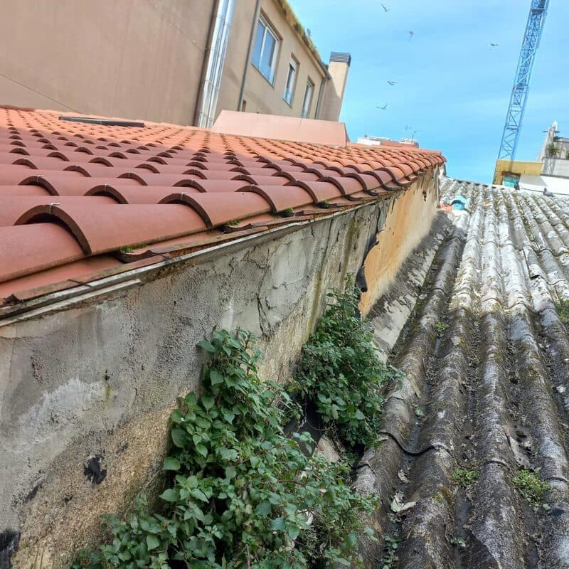 Limpieza de canalones para evitar grietas y roturas en A Coruña